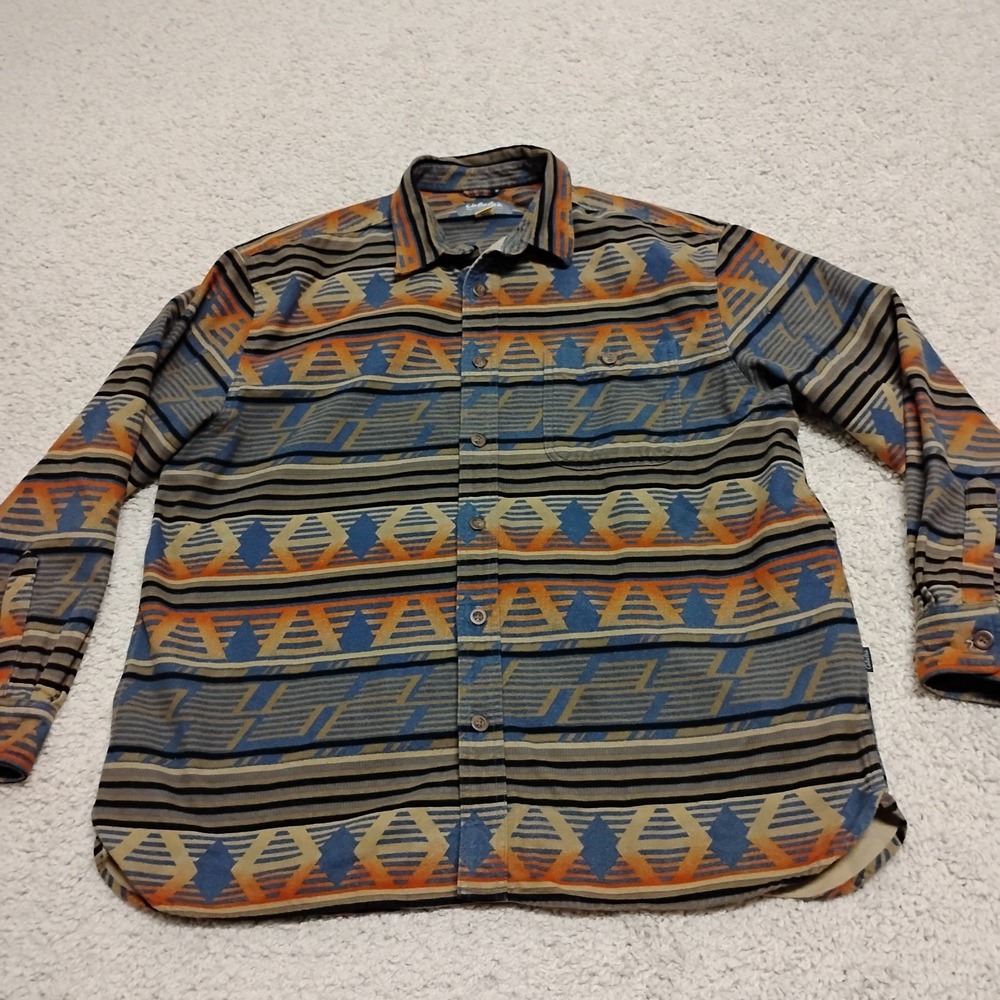 Cabelas Shirt Men XL Southwestern Aztec Flannel Vintage Western Country Outdoors